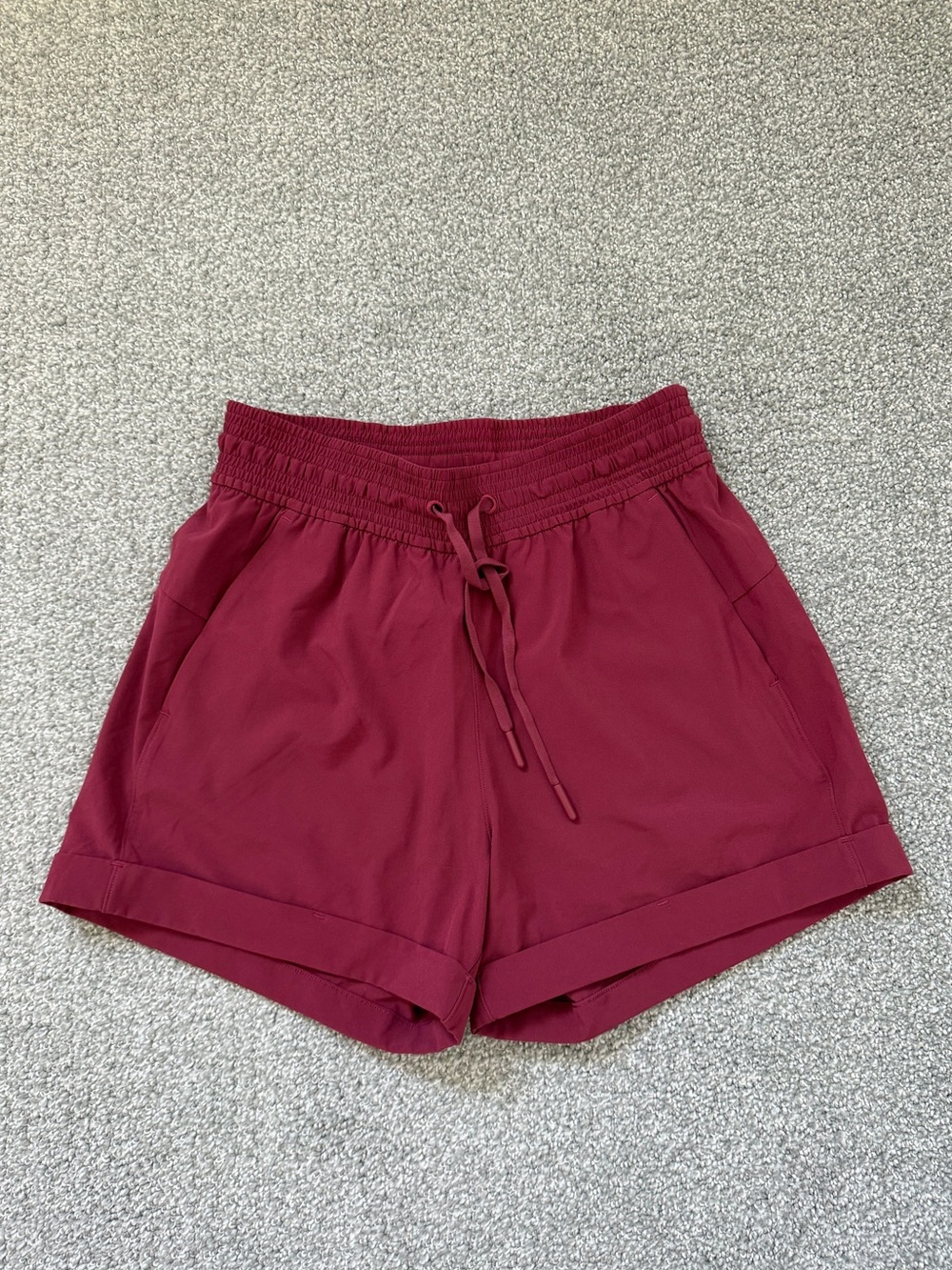 lululemon athletica Women's Maroon/Burgundy Athletic Drawstring Shorts